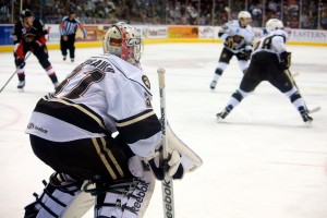 Hershey Bears goaltender Philipp Grubauer. (Annie Erling Gofus/The Hockey Writers)