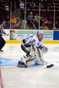 Hershey Bears goaltender Philipp Grubauer. (Annie Erling Gofus/The Hockey Writers)