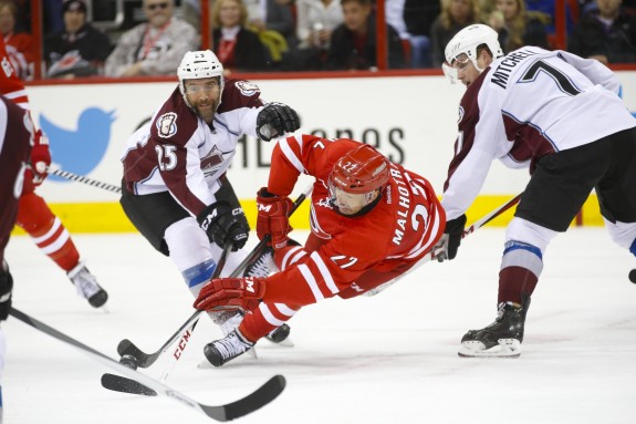 Manny Malhotra loves playing in the NHL & is happy to be back playing the game he loves. (James Guillory-USA TODAY Sports)