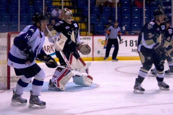 Forward T.J. Syner returned to the Reading Royals in time to face the Wheeling Nailers. (Annie Erling Gofus/The Hockey Writers)