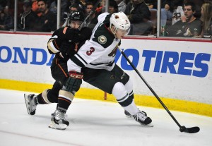 No longer a rookie, Charlie Coyle can be counted on to show many of the young prospects what they need in order to make the team. Coyle, along with Keith Ballard, wore the "A" tonight for Minnesota. (Gary A. Vasquez-USA TODAY Sports)