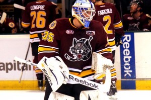 Goalie Jake Allen has set himself apart as one of the AHL's top goalies this season. (Ross Bonander/THW)