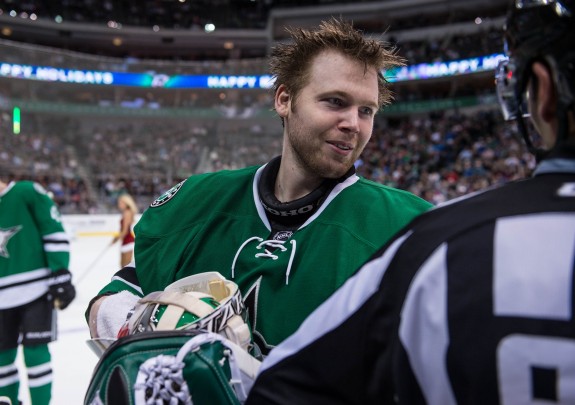 Kari Lehtonen hopes to make the playoffs for the second season in a row. (Jerome Miron-USA TODAY Sports)