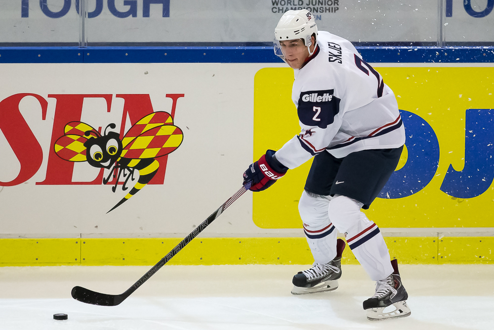 Team USA's Brady Skjei at the 2014 World Juniors in Malmo, Sweden - 12/29/13