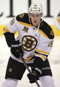 Blossoming in Boston, Smith has become a player that the Bruins would like to lock up for a long time (Tom Szczerbowski-USA TODAY Sports).
