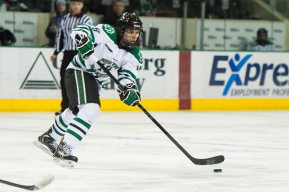 UND defenseman Dillon SImpson, (Eric Classen/ UND Athletics)