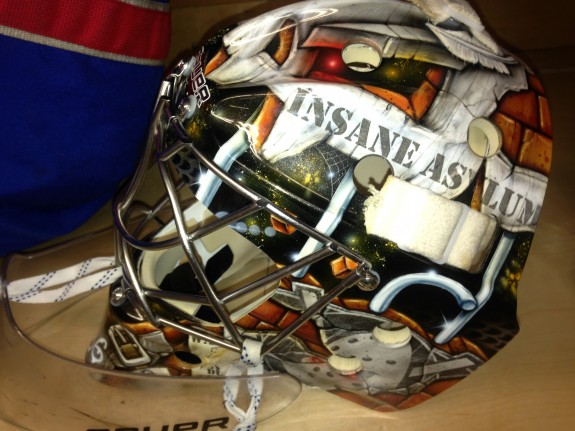 Another look at Gibson's mask Photo Credit: (Norfolk Admirals)