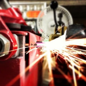 Sharpening a skate. (Ben Kogut)