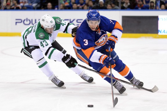 Travis Hamonic is by far the best defenseman on the team, but is he good enough to save the season for the Islanders? (Joe Camporeale-USA TODAY Sports)