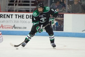 UND defenseman Troy Stecher, Eric Classen