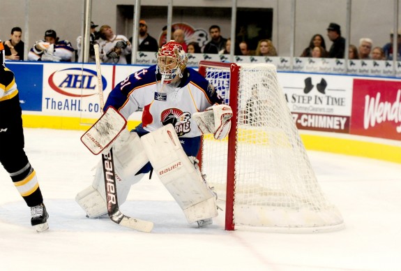 Brad Thiessen stopped 36 shots en route to the win Photo Credit: (John Wright/Norfolk Admirals)