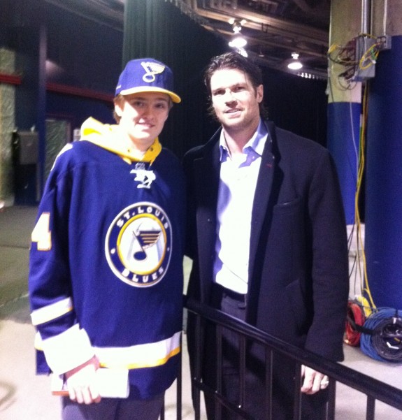 Draven & Jason Arnott after a game at Rexall Place in Edmonton (Photo courtesy of Draven Arnott)