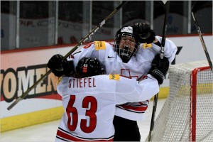 #6 Julia Marty and #63 Anja Stiefel, 2011 IIHF Women's World Championships (_becaro_/Flickr)