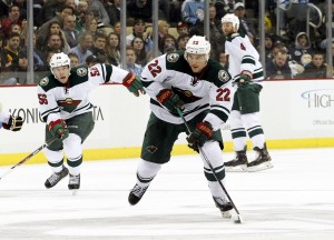 Nino Niederreiter scored the only goal for the Minnesota Wild Tuesday night, putting himself at 4 goals thus far this season. (Charles LeClaire-USA TODAY Sports)