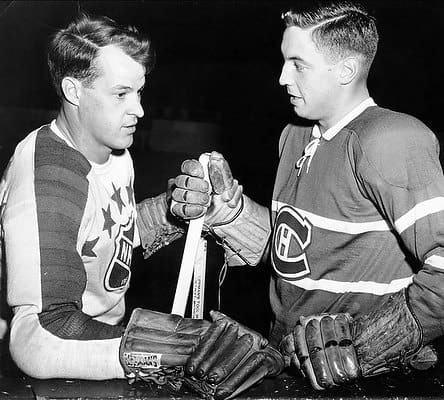 Jean Beliveau with Gordie Howe (DAVID BIER, CLUB DE HOCKEY CANADIEN)