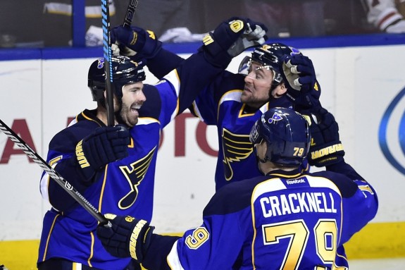 Jackman celebrates with teammates after scoring the GWG on Saturday (Scott Rovak-USA TODAY Sports)