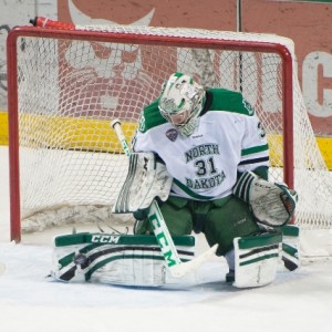 UND goalie Zane McIntyre (Eric Classen/UND Athletics)