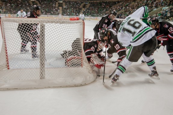 SCSU goalie Ryan Farager (Eric Classen/UND Athletics)