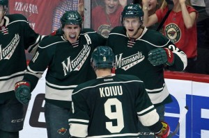 Zach Parise started off the scoring Thursday night against the Buffalo Sabres. Parise ended the game with one goal and (Brace Hemmelgarn-USA TODAY Sports)