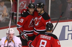 Zajac & Jagr celebrate (Ed Mulholland-USA TODAY Sports)