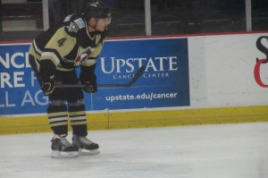 Brendan Mikkelson, who has played over 100 NHL games, has played a key role in WBS' defense this season. (Alison Myers/THW)