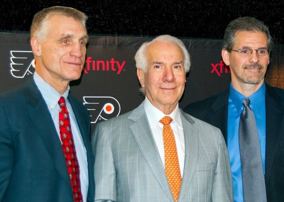 Flyers year of 2014: It was a busy year for Flyers owner, Ed Snider (center). (Scoop Cooper)