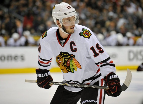 Blackhawks Captain, Jonathan Toews aka Captain Serious. (Gary A. Vasquez-USA TODAY Sports)