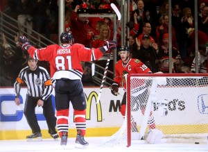 Marian Hossa's back has been a lingering issue for the star winger. (Jerry Lai-USA TODAY Sports)