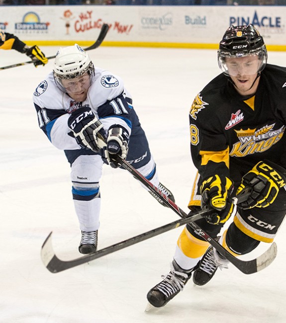 (Rick Elvin/WHL) Jayce Hawryluk of the Brandon Wheat Kings scored a winning goal against Russia on Tuesday and would love to score another on a bigger stage, suiting up for Canada at the world juniors.