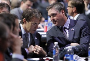 Joe Sakic and Patrick Roy