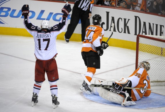 Will the Blue Jacket blues continue for the Flyers? Philly will look to limit Brandon Dubinsky, who led the Jackets with four points against the Flyers.