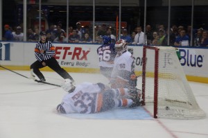 Joshua Ho-Sang Scores at the 2014 Islanders Rookie Scrimmage. (Michael Hirschbein/ Fan vs. Fan)