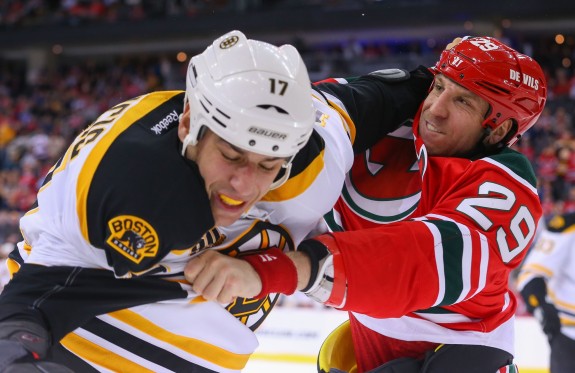 Ryane Clowe Bruins left wing Milan Lucic