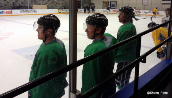 Los Angeles Kings Tanner Pearson, Tyler Toffoli, and Jeff Carter