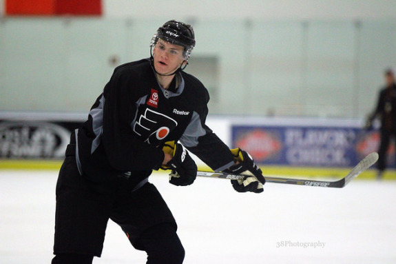 Despite a strong preseason, as well as rumors of the Flyers shopping one of their current defensemen, Sam Morin (above) was sent back to the QMJHL.