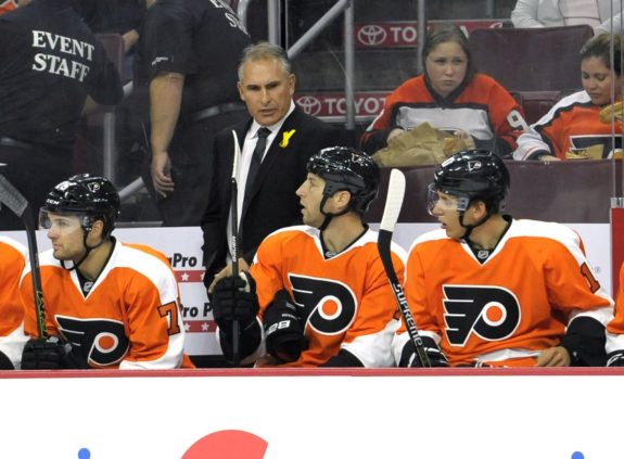 Craig Berube with the Flyers