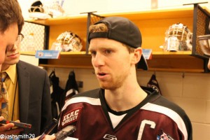 Union Hockey Captain Mat Bodie at the 2014 Frozen Four