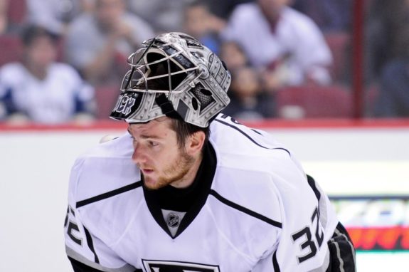 Jonathan Quick has been adequate, but he'd be the first to admit his first half could have gone better. (Matt Kartozian-USA TODAY Sports)
