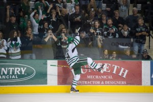 UND forward Drake Caggiula, (Eric Classen, UND Athletics) 