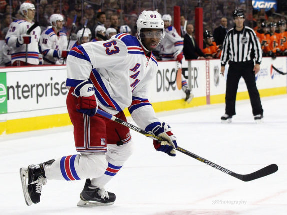 (Amy Irvin/The Hockey Writers) Anthony Duclair went from exciting prospect to everyday player for the New York Rangers this season, surprisingly cracking their opening-night roster rather than returning to junior.