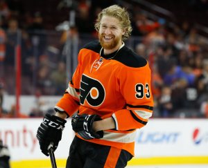 Jakub Voracek is among the NHL leader in points. (Bill Streicher-USA TODAY Sports)