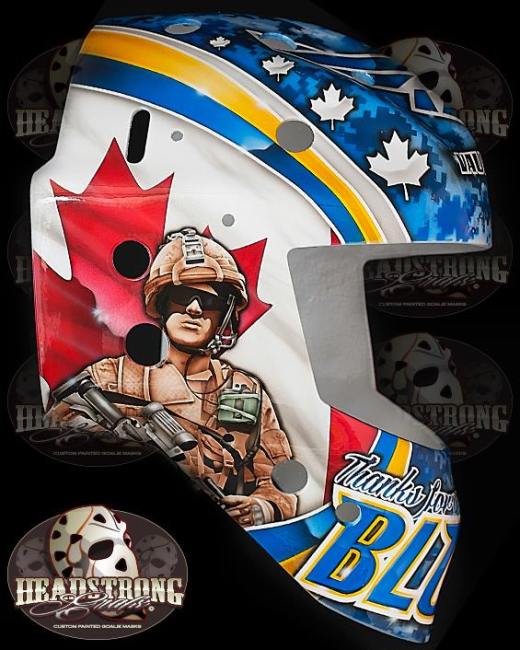 Brian Elliott Veteran's Day Mask Canada Side