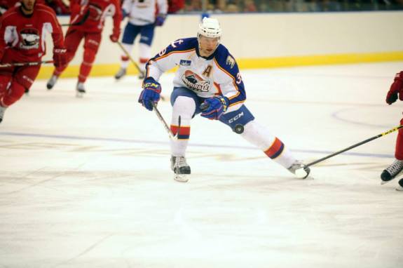 Steckel Sports An A during a preseason game. Photo Credit: (John Wright/Norfolk Admirals)