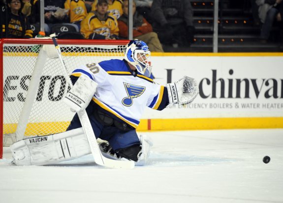 Brodeur stopped 20 Nashville shots in his debut, including 14 saves in the first period (Christopher Hanewinckel-USA TODAY Sports) nhl jerseys