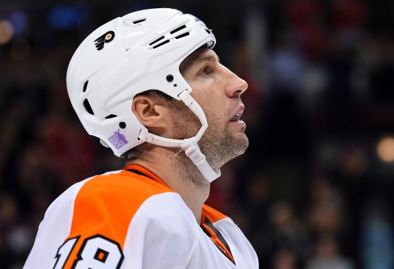 Flyers forward R.J. Umberger finally broke through on Wednesday night for his first goal/point since Oct. 22nd in Pittsburgh.