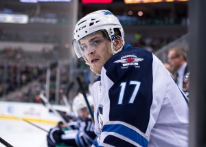 Adam Lowry graduated to the Jets from the IceCaps this past season and there are a number of players looking to follow in his footsteps during the 2015-16 season. (Jerome Miron-USA TODAY Sports)