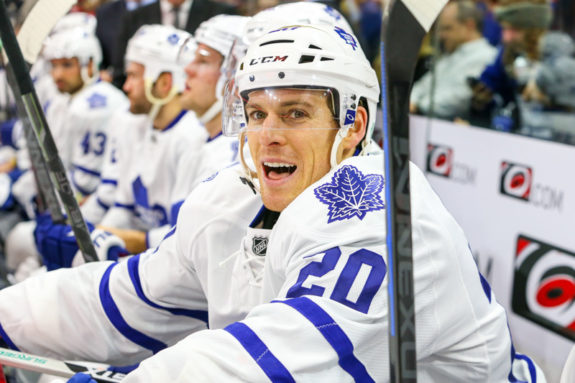 Toronto Maple Leafs left-wing David Booth (20) is a trade chip the team must move (Photo Credit: Andy Martin Jr)