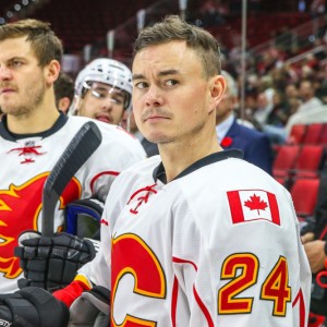 Jiri Hudler (right) has seven goals and 21 assists through 44 games this season. (Photo by Andy Martin Jr.)