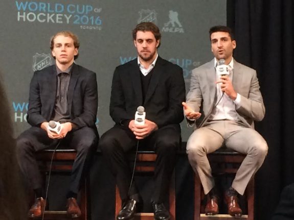 Patrick Kane, Anze Kopitar, and Patrice Bergeron will take part in 2016's World Cup of Hockey. (Credit: Alex Busch/Staff)