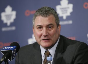 The Leafs won their fist game with Peter Horacheck Friday against Columbus.(John E. Sokolowski-USA TODAY Sports)